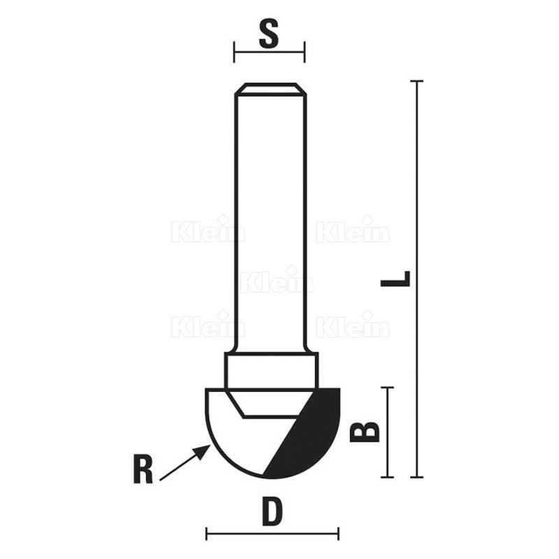 Fræsitönn kúla 6mm/ r=6,4 / Z2